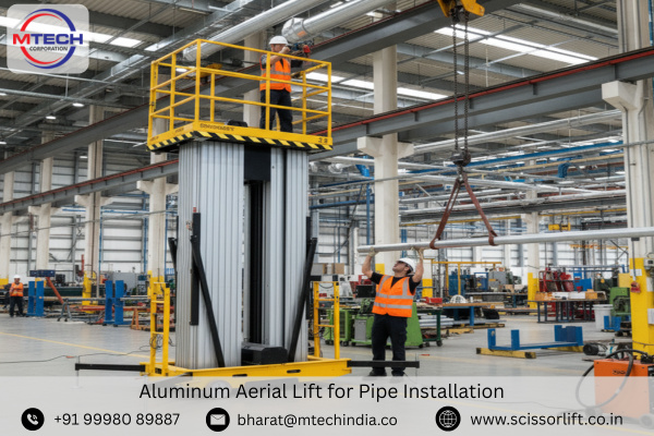 Aluminum Aerial Lift for Pipe Installation