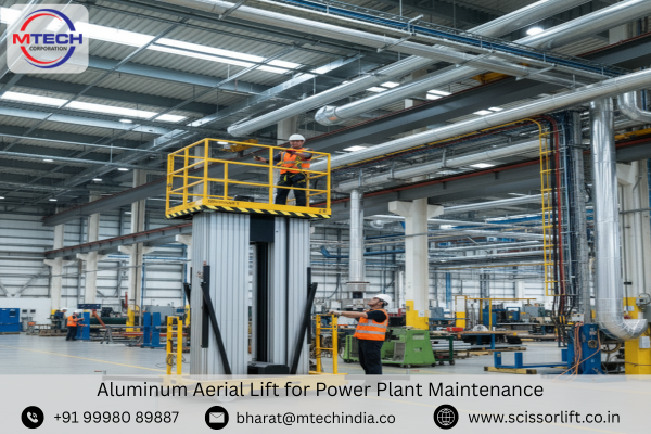 Aluminum Aerial Lift for Power Plant Maintenance
