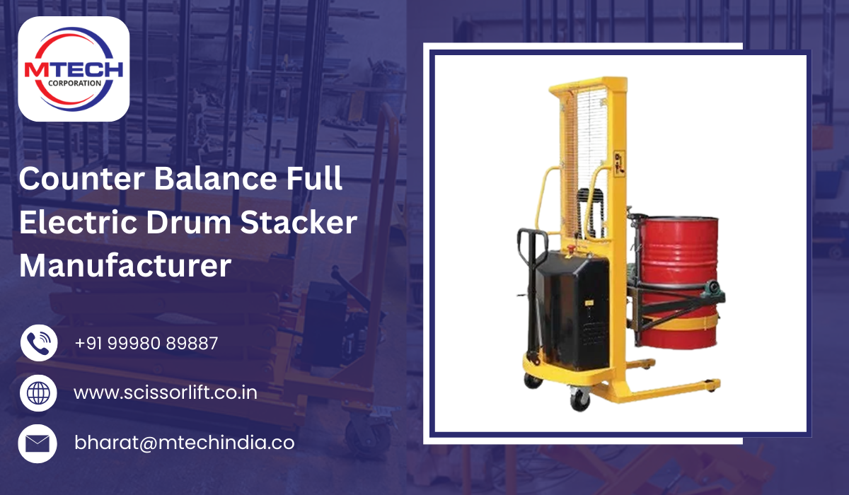 Counter Balance Full Electric Drum Stacker Manufacturer