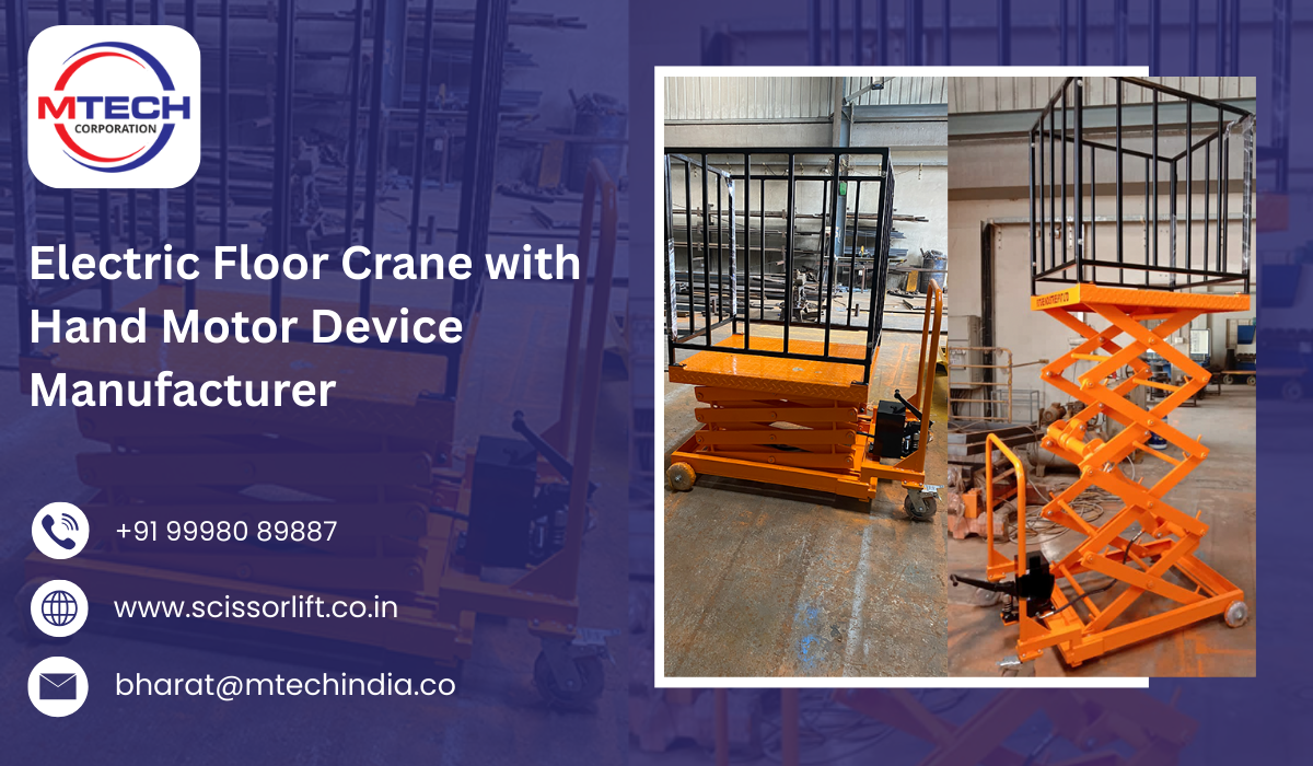 Electric Floor Crane with Hand Motor Device Manufacturer